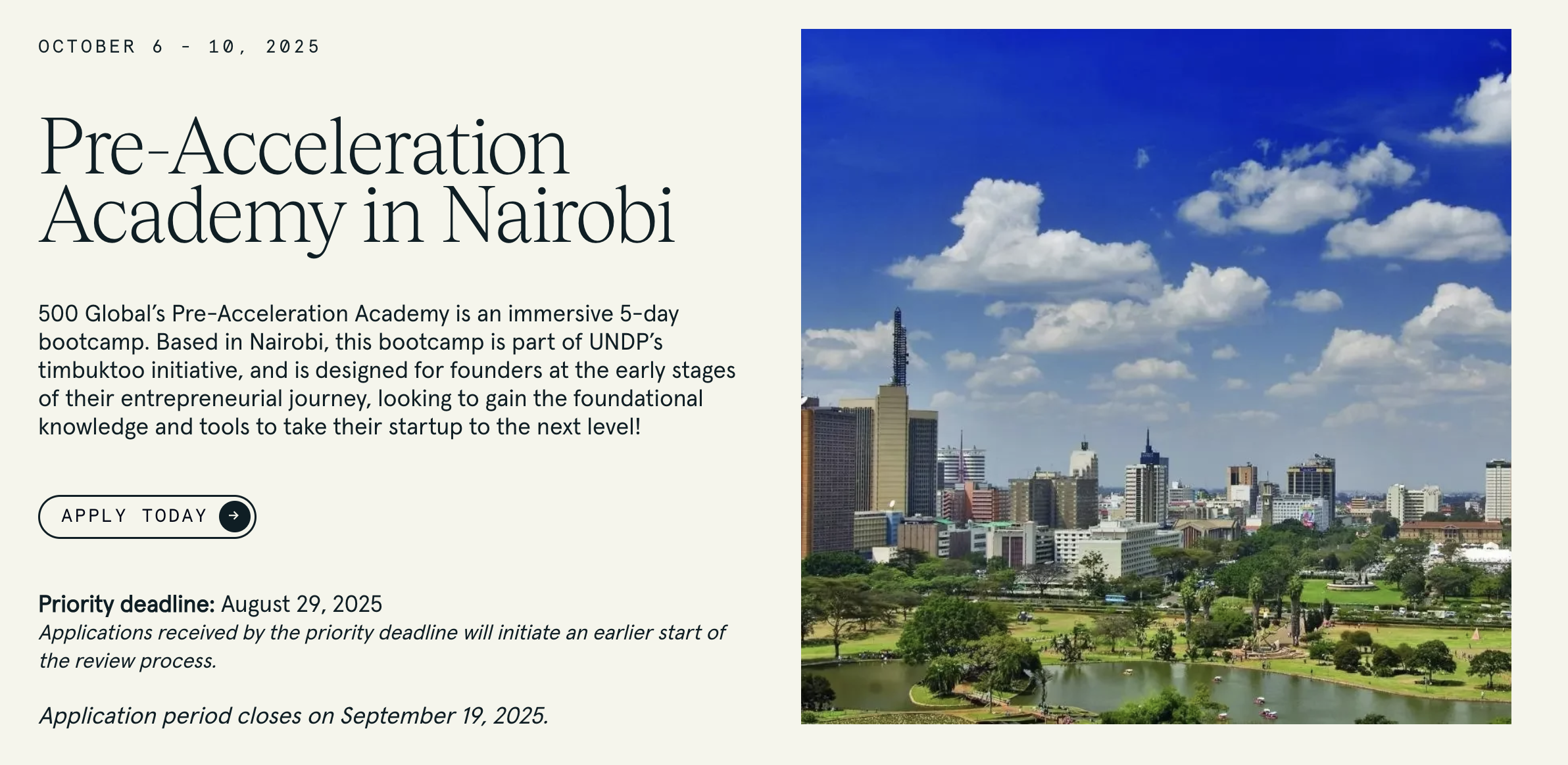 500 Global Pre-Acceleration Academy in Nairobi