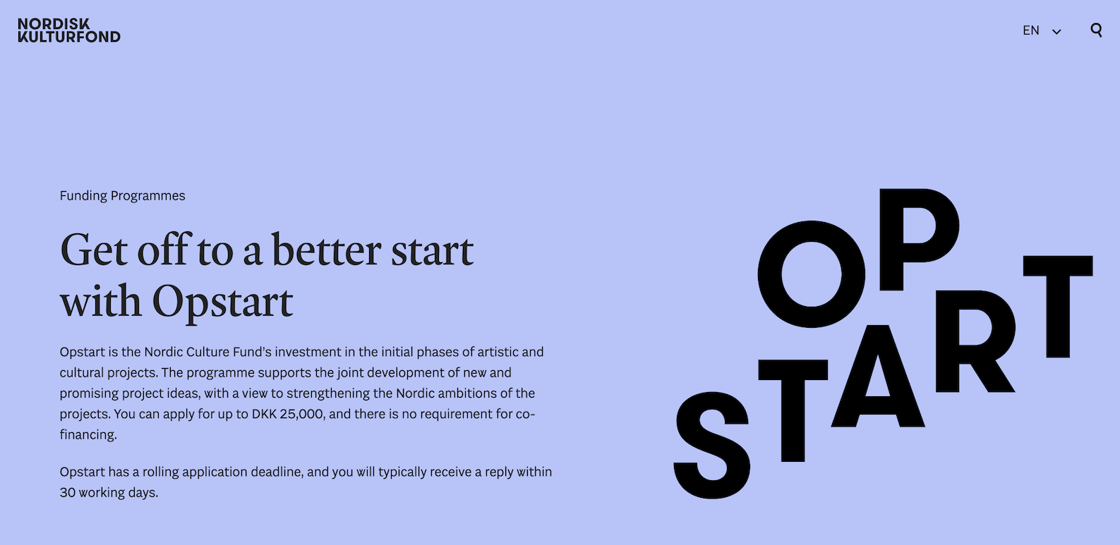 Opstart - Startup Program for Creative Project Development